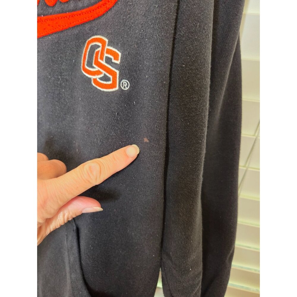 Oregon State Hoodie XL Beavers Black Burnout Embroidered Sweatshirt Cabincore - Picture 3 of 6